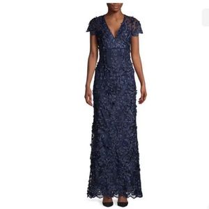 Carmen Marc Valvo 3D floral dress maxi
